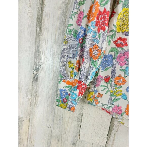Ann Mashburn Anaya Popover Shirt S Liberty London Mary Floral Drama Mask Theatre - Picture 6 of 15
